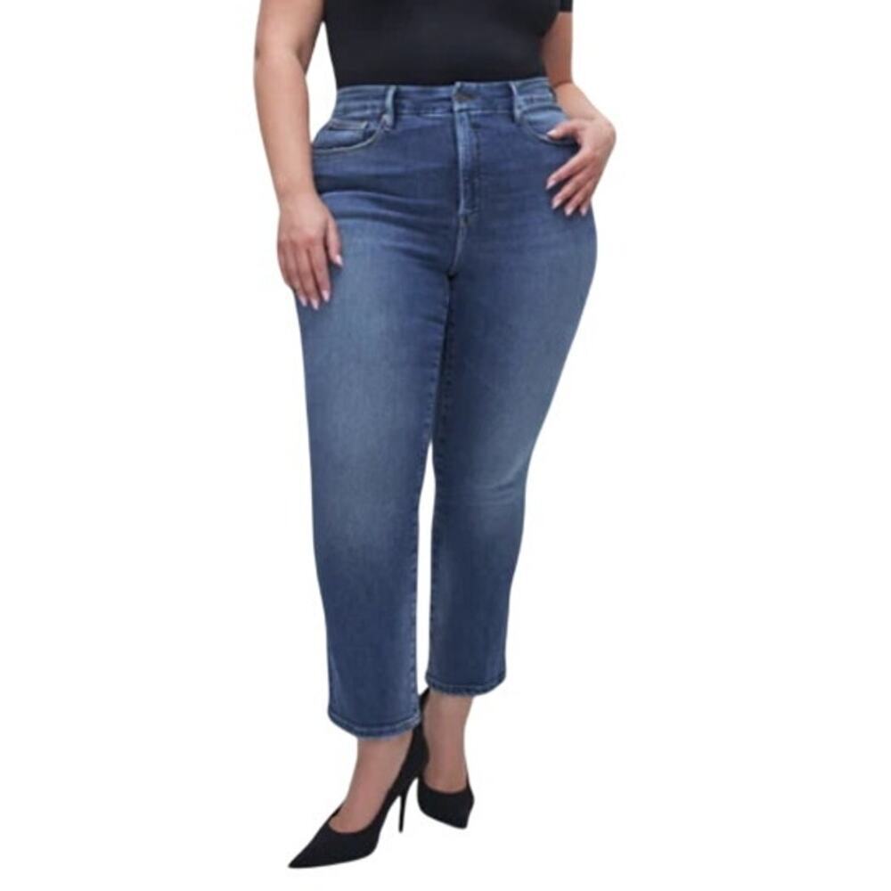 NWT Good American Good Straight Leg Jeans Indigo271 Women 22